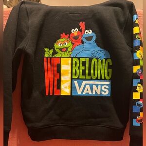 Vans Black Hoodie with Sesame Street Characters Like New w/o tags